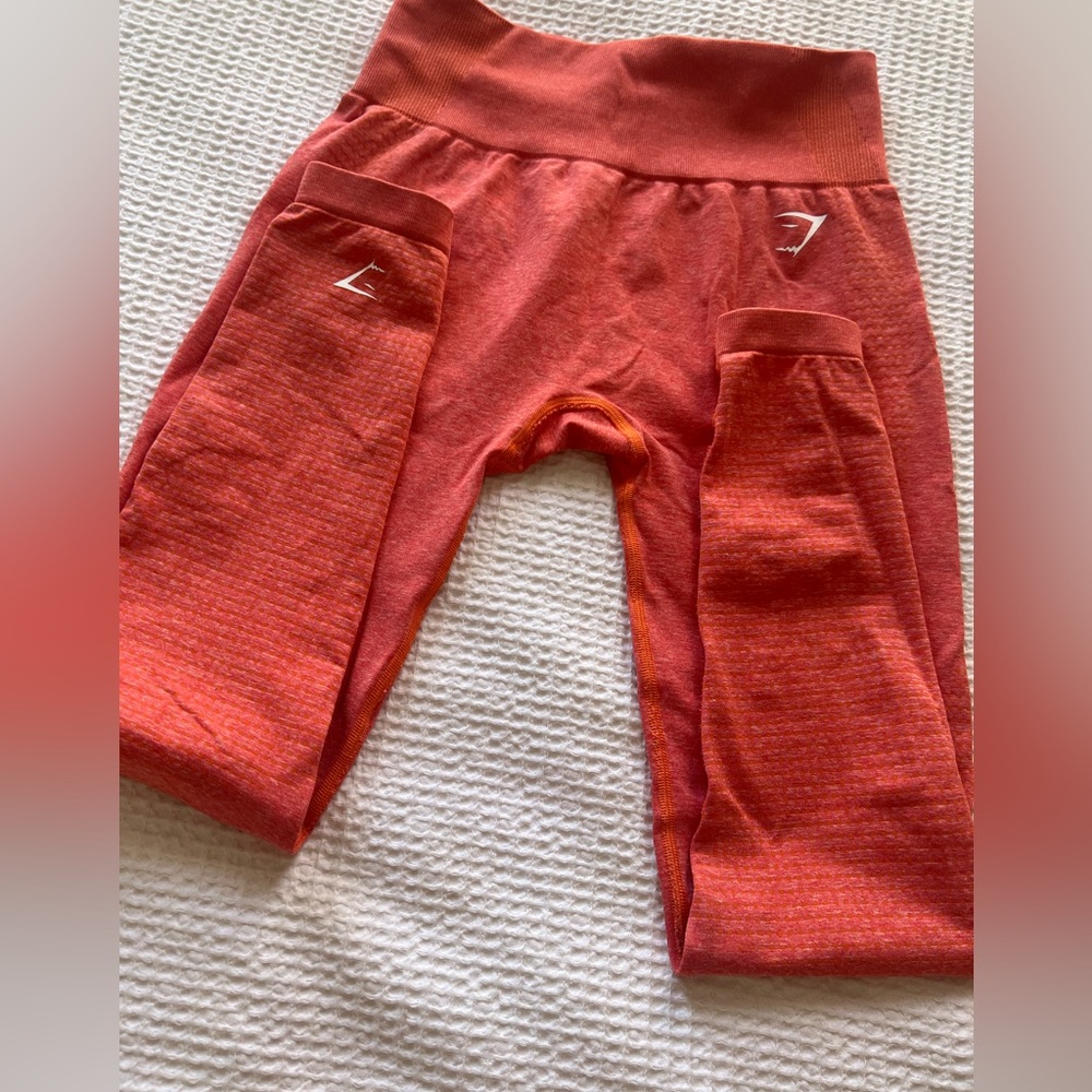 Gymshark Orange Vital Seamless Leggings size Small like new!
